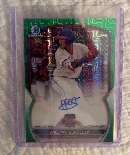 2023 Bowman Chrome Mega Box Mojo Refractor Auto #BCMA-WB William Bergolla — front
