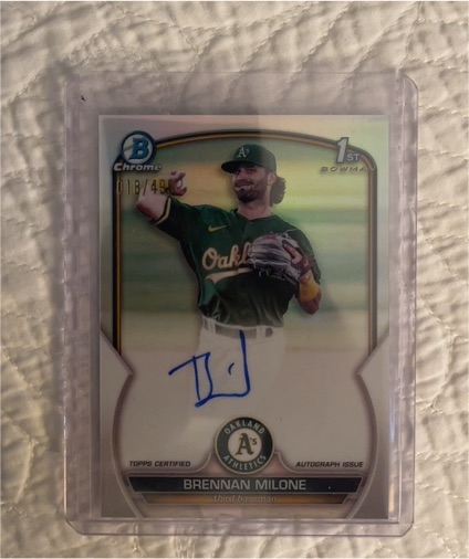 2023 Bowman Chrome #CPA-BME Brennan Milone — front
