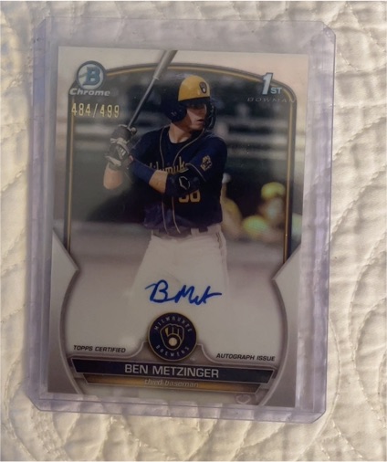 2023 Bowman Chrome #CPA-BM Ben Metzinger — front