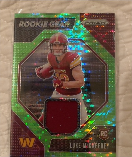 2024 Panini Prizm Rookie Gear #RG-LMY Luke McCaffrey — front