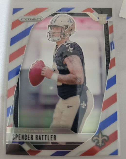 2024 Panini Prizm #388 Spencer Rattler Red White and Blue Rookie — front