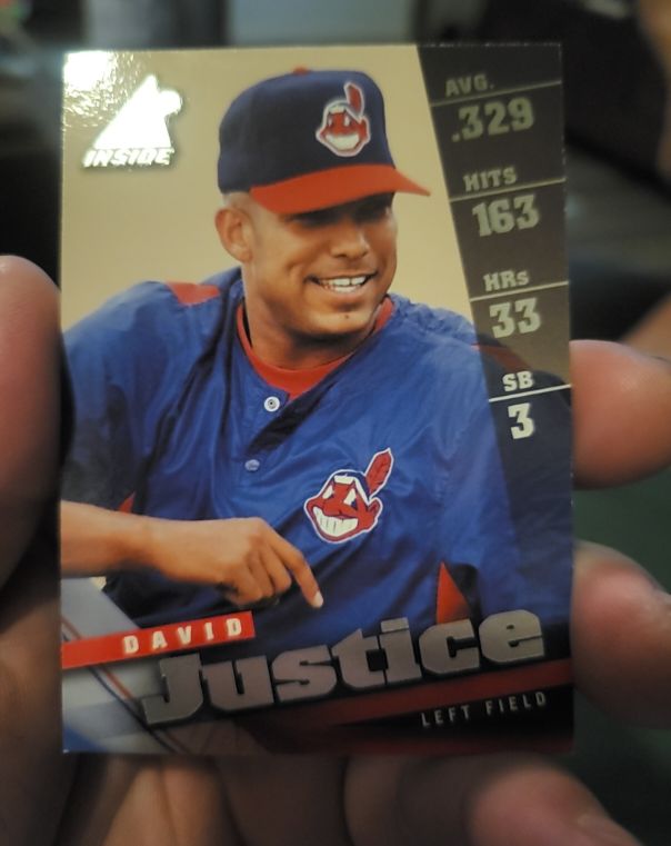 1998 Pinnacle Inside #23 David Justice — front
