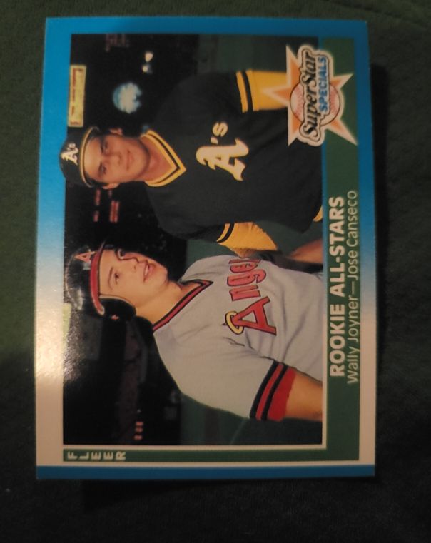 1987 Fleer #628 Wally Joyner / Jose Canseco Rookie All-Stars — front
