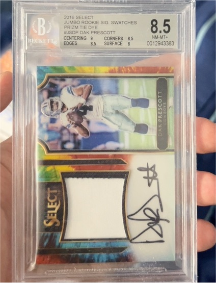 2016 Select Jumbo Rookie Sig Swatches Prizm Tie Dye Dak Prescott — front