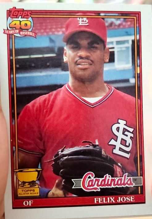 1991 Topps #368 Felix Jose — front