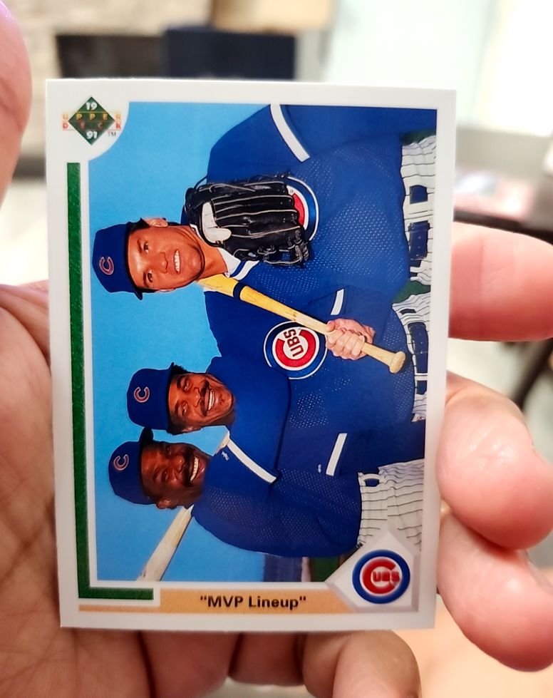 1991 Upper Deck MVP Lineup #725 Dawson / Bell / Sandberg — front