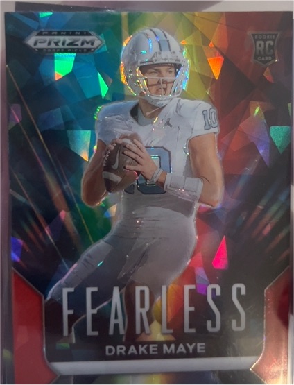 2024 Panini Prizm Draft Picks #F-DM Drake Maye Fearless Red Ice — front
