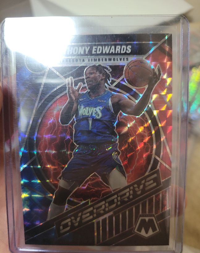 2021-22 Mosaic Basketball Overdrive #7 Anthony Edwards — front