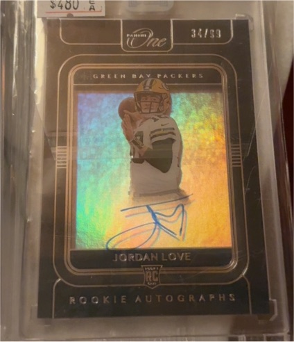 2020 Panini One #34 Jordan Love Rookie Autographs Shadowbox — front