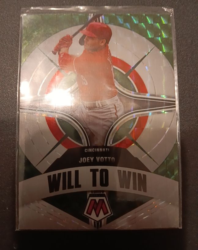2022 Panini Mosaic #WW-2 Joey Votto Will to Win Green Mosaic Cincinnati Reds — front