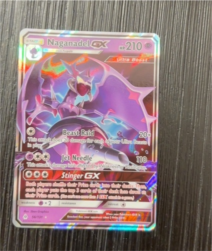 2017 Pokémon Sun & Moon Forbidden Light #56 Naganadel GX — front