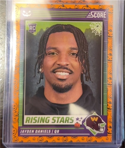 2024 Panini Score-A-Treat #26 Jayden Daniels Rising Stars Orange Pumpkins — front