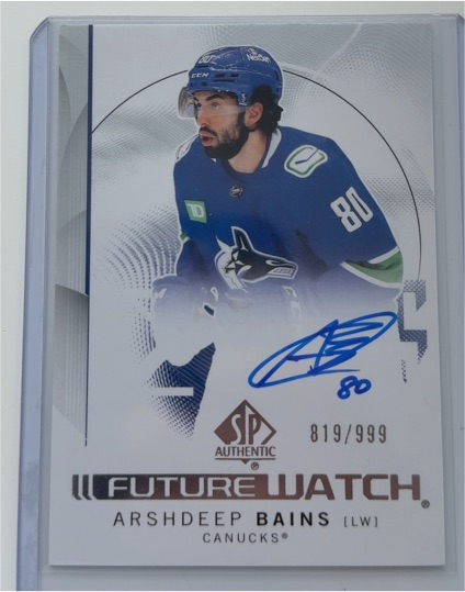2024-25 SP Authentic #117 Arshdeep Bains Future Watch — front