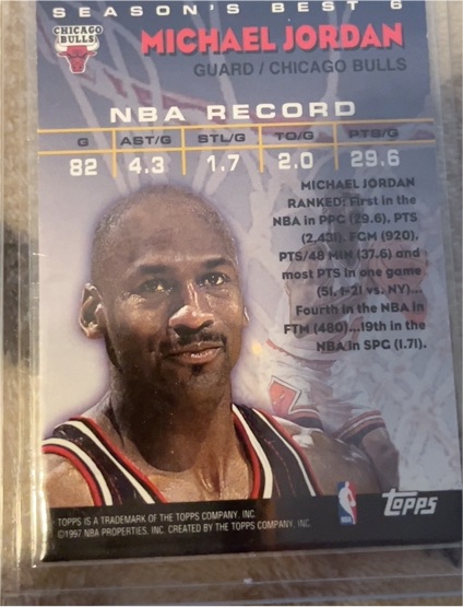 1997 Topps Michael Jordan NBA Record Chicago Bulls — front