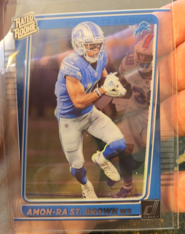 2021 Panini Clearly Donruss #84 Amon-Ra St. Brown Rated Rookie — front