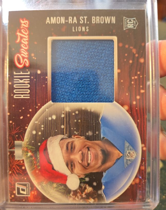 2021 Panini Donruss Rookie Sweaters #RS-ARB Amon-Ra St. Brown — front