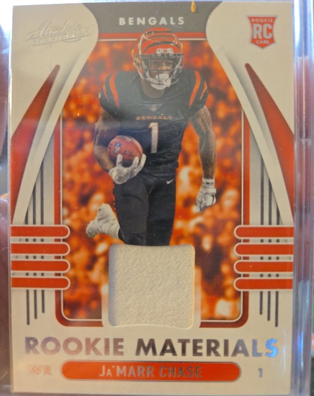 2021 Panini Absolute Rookie Materials #ARM-JMC Ja'Marr Chase — front