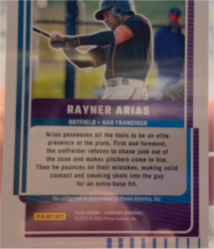 2025 Panini Donruss Rayner Arias — front