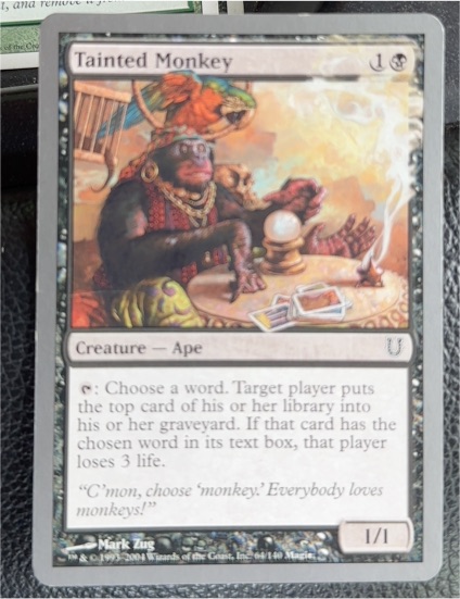 2004 Magic: The Gathering Unhinged #64 Tainted Monkey — front