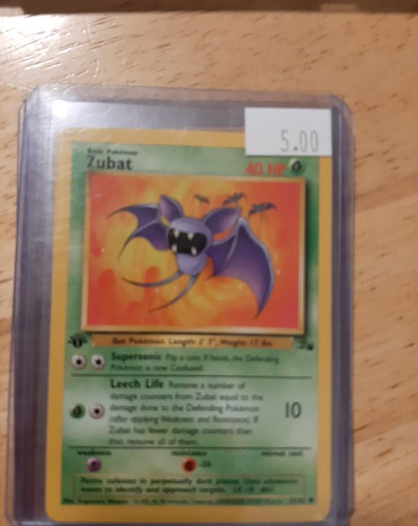 1999 Pokemon TCG Fossil #57 Zubat — front