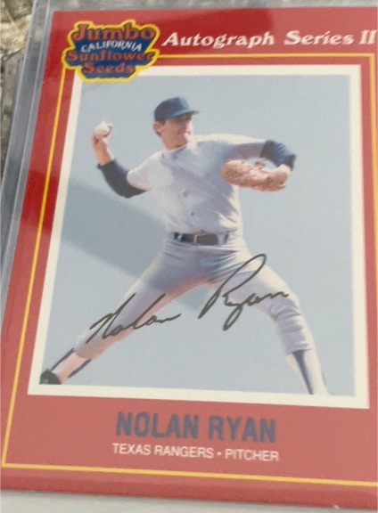 1988 Score Nolan Ryan Jumbo California Sunflower Seeds Autograph Series II — front