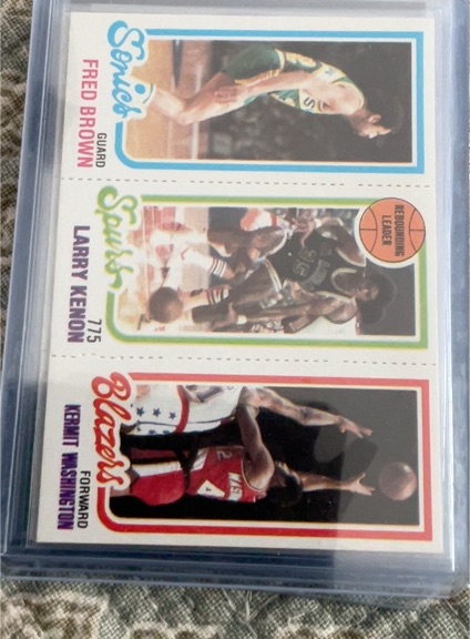1980-81 Topps #203 / 205 / 228 Fred Brown / Larry Kenon / Kermit Washington — front