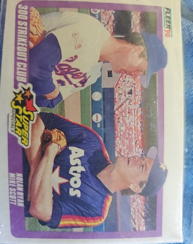 1990 Fleer #636 Nolan Ryan / Mike Scott — front