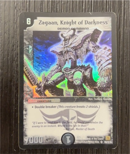 2004 Duel Masters DM-01 S6/S10 Zagaan, Knight of Darkness — front