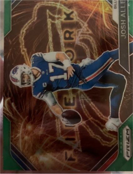 2023 Panini Prizm Fireworks Green #F-4 Josh Allen — front