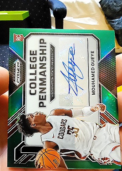 2023 Panini Prizm Draft Picks #CP-MG Mouhamed Gueye College Penmanship Green — front