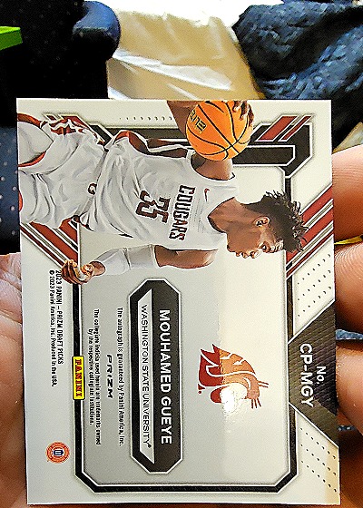 2023 Panini Prizm Draft Picks College Penmanship #CP-MGY Mouhamed Gueye — back