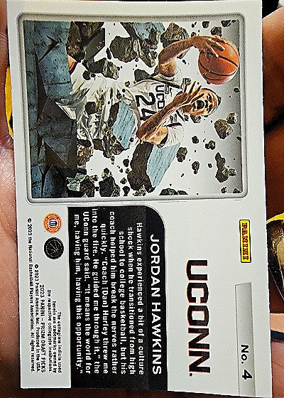 2023 Panini Prizm Draft Picks #4 Jordan Hawkins — back