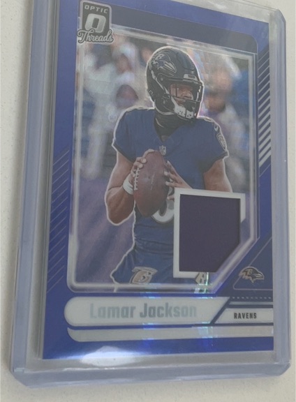 2024 Panini Donruss Optic Threads Blue Hyper #DTB-LJN Lamar Jackson — front