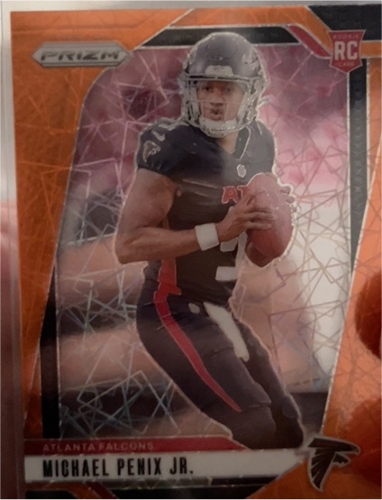 2024 Panini Prizm #378 Michael Penix Jr. Orange Lazer Rookie — front