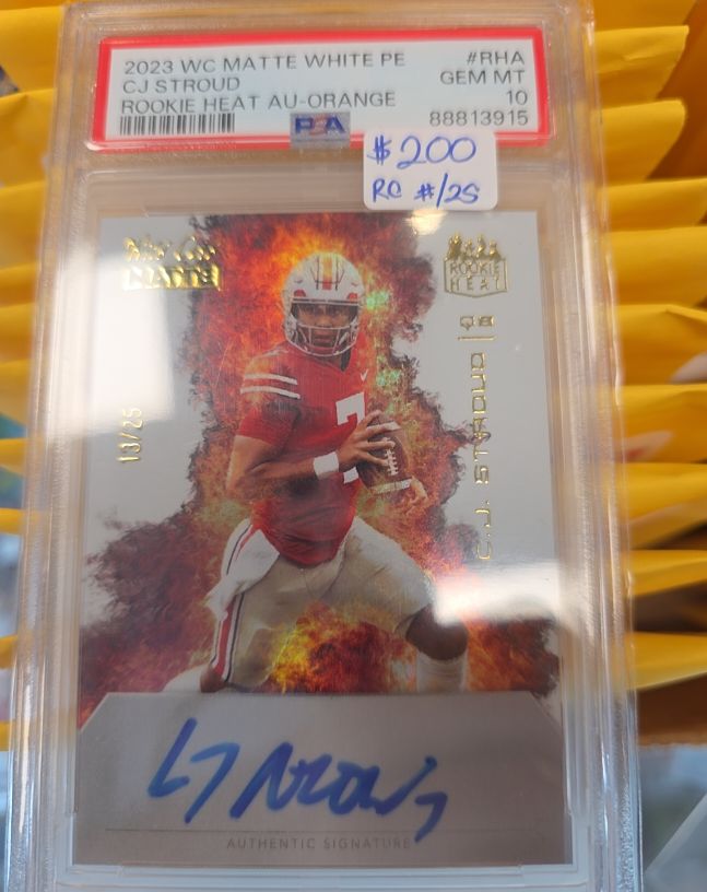 2023 Wild Card Matte White PE #RHA CJ Stroud Rookie Heat AU-Orange — front