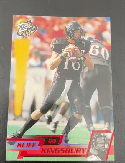 2003 Press Pass #T6 Kliff Kingsbury — front
