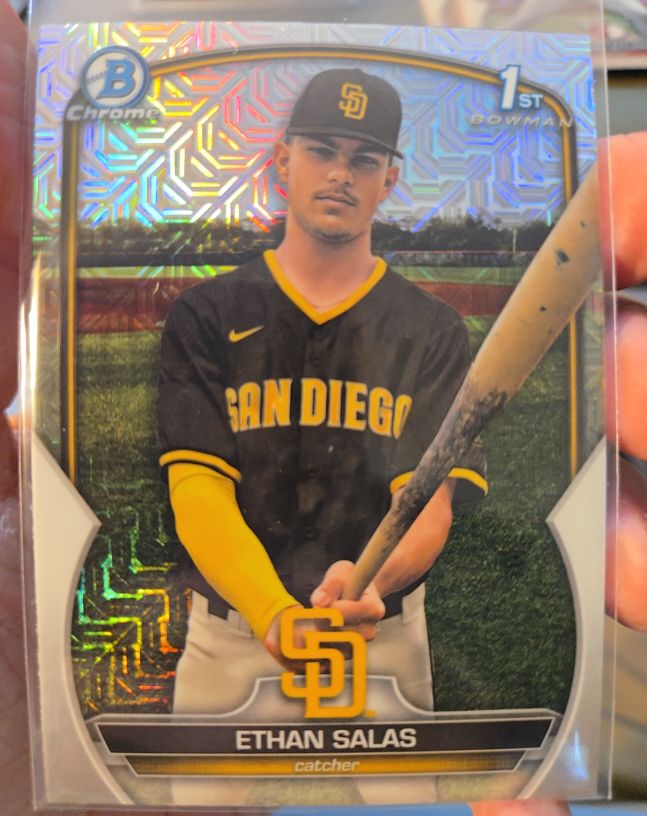 2023 Bowman Chrome #BCP-171 Ethan Salas Mojo Refractor — front