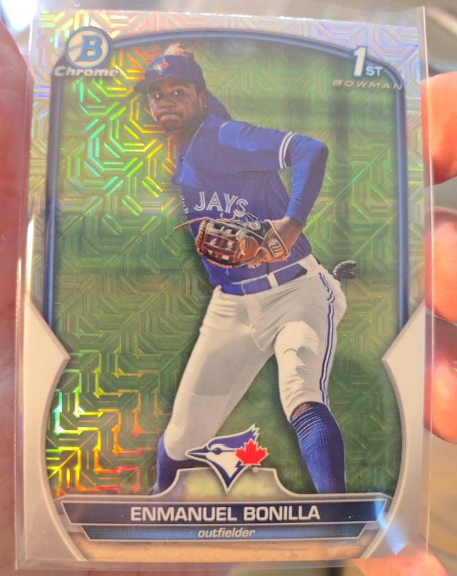 2023 Bowman Chrome #BCP-163 Enmanuel Bonilla Chrome Prospects Mojo Refractor — front