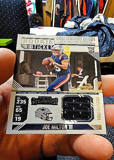 2024 Panini Contenders Rookie Ticket Patch #RTS-JMN Joe Milton III — front