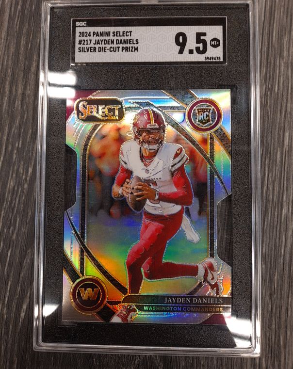 2024 Panini Select #217 Jayden Daniels Silver Die-Cut Prizm — front