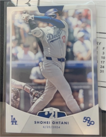 2024 Topps 50/50 #37 Shohei Ohtani Los Angeles Dodgers HR #21 — front