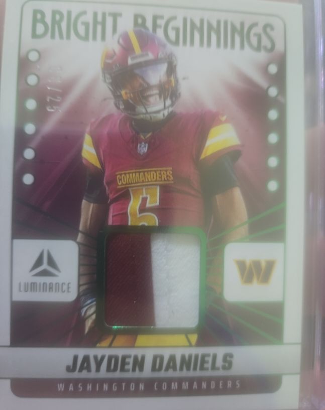 2025 Panini Luminance Bright Beginnings Patch #BB-JDA Jayden Daniels — front