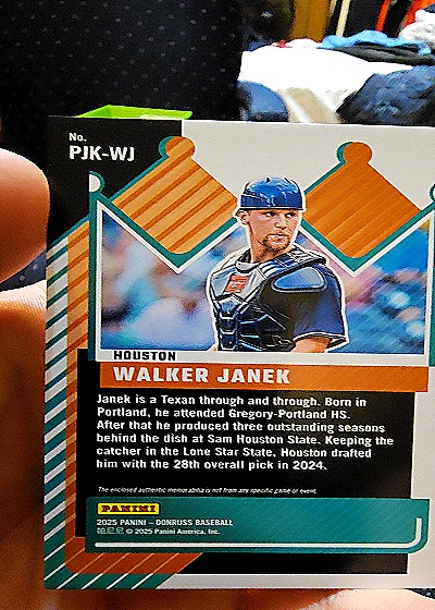 2025 Panini Donruss #PJK-WJ Walker Janek — back