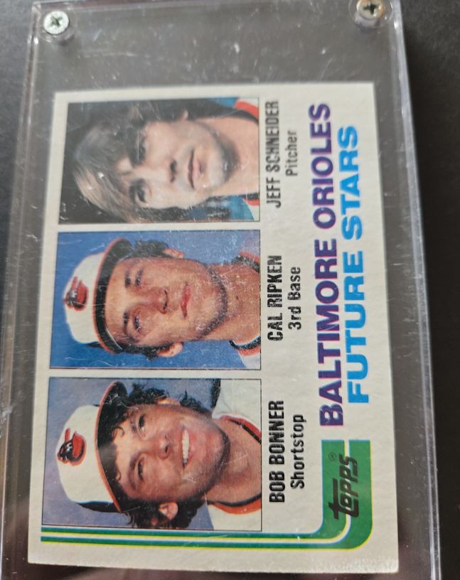 1982 Topps #21 Baltimore Orioles Future Stars Cal Ripken Jr., Jeff Schneider, Bob Bonner — front