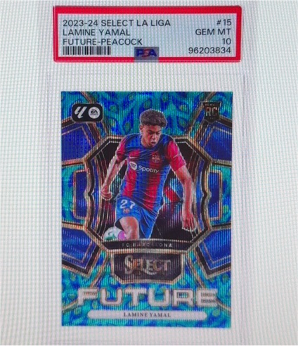 2023-24 Panini Select La Liga #15 Lamine Yamal Future Peacock — front