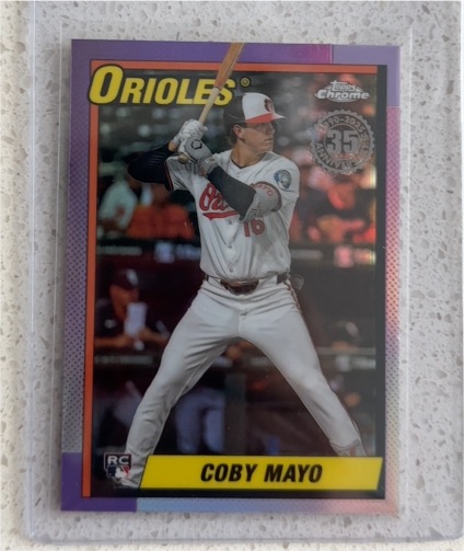 2025 Topps Chrome 1990 35th Anniversary #90CB-17 Coby Mayo — front