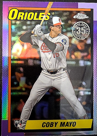 2025 Topps Chrome 1990 35th Anniversary #90CB-17 Coby Mayo — front