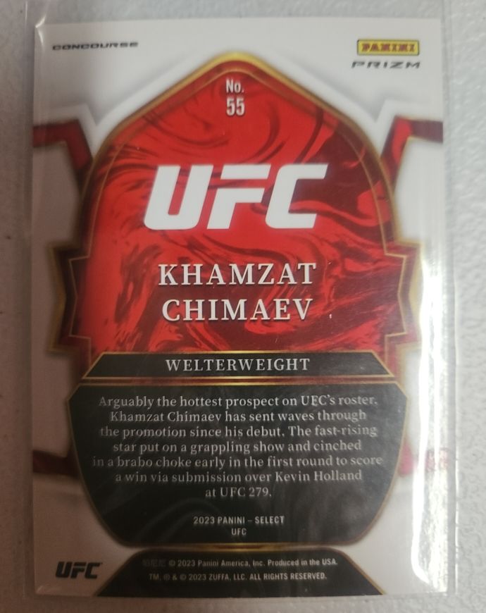 2023 Panini Select UFC Concourse Silver Prizm #55 Khamzat Chimaev — front