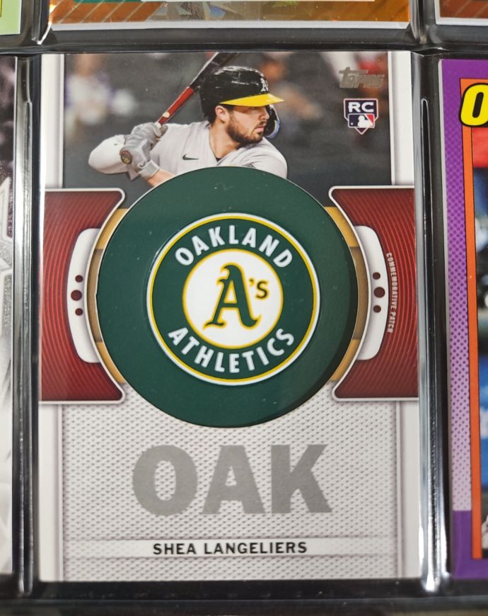 2023 Topps Series 1 #TLP-SHL Shea Langeliers Team Logo Patch Relic RC — front