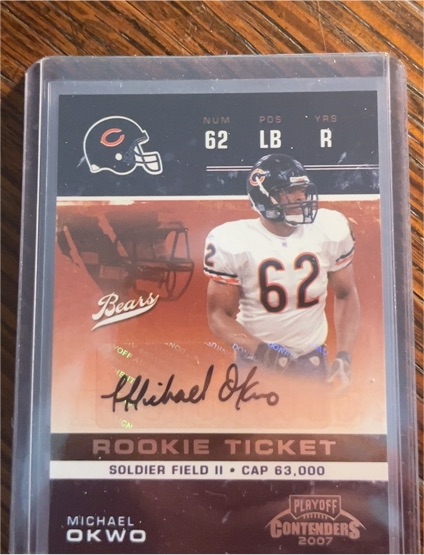 2007 Playoff Contenders #202 Michael Okwo — front